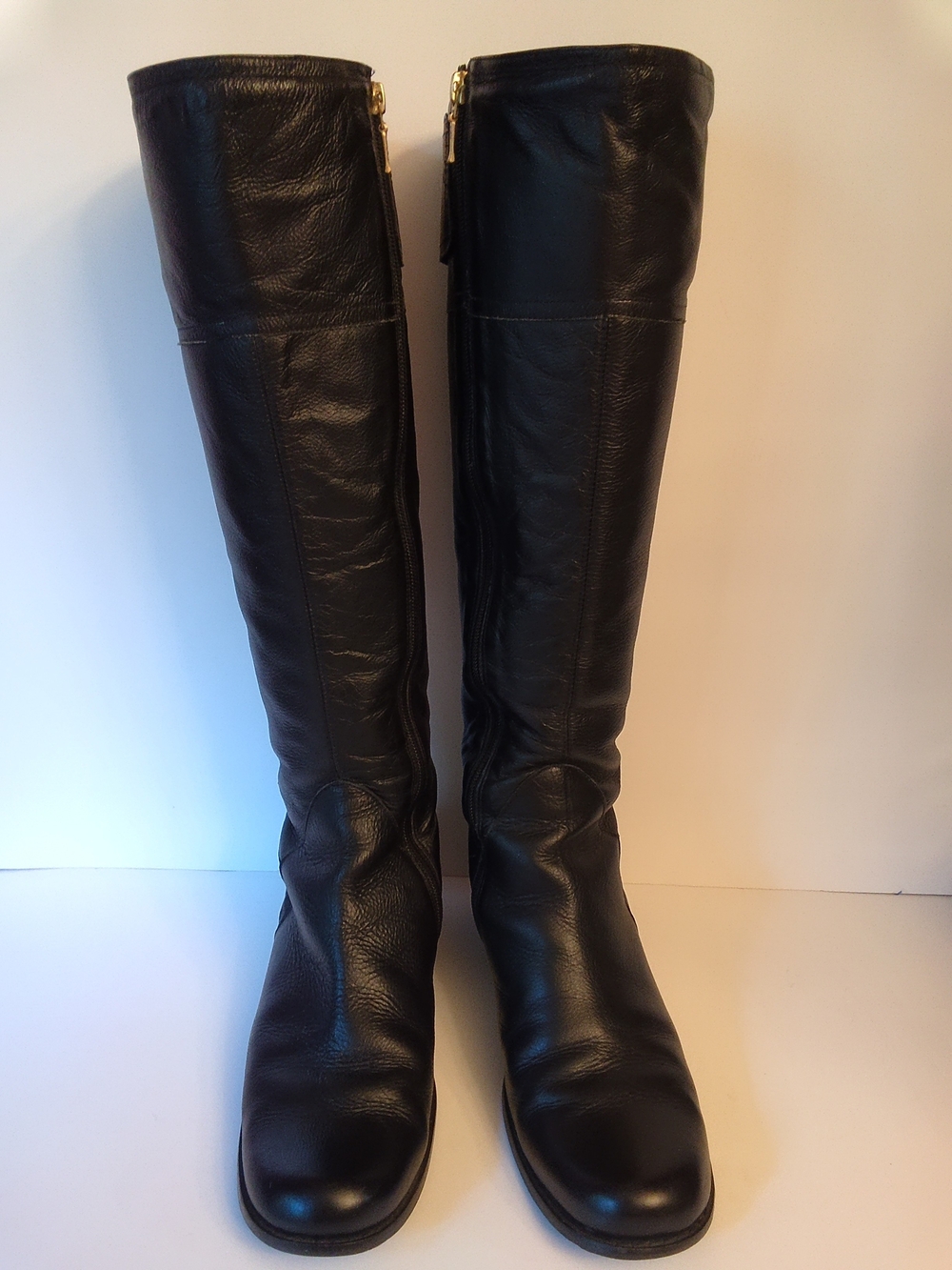 Black Tall Leather Women's Riding Boots